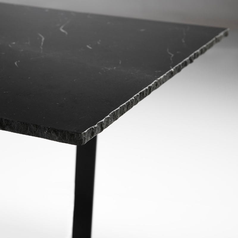 Table à Manger 180x90x75 Métal Noir Marbre Noir - image 53150