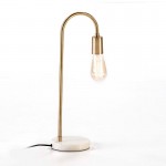 Table Lamp 24X15X50 Marble White Metal Golden