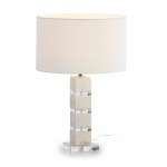 Lampe de Table sans abat-jour 13x13x38 Acrylique Marbre Blanc