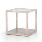 Auxiliary Table 60X60X60 Glass Wood Grey Veiled