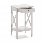 Bedside Table 42X35X70 Wood White