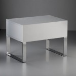Bedside Table 63X40X44 Steel Mdf White