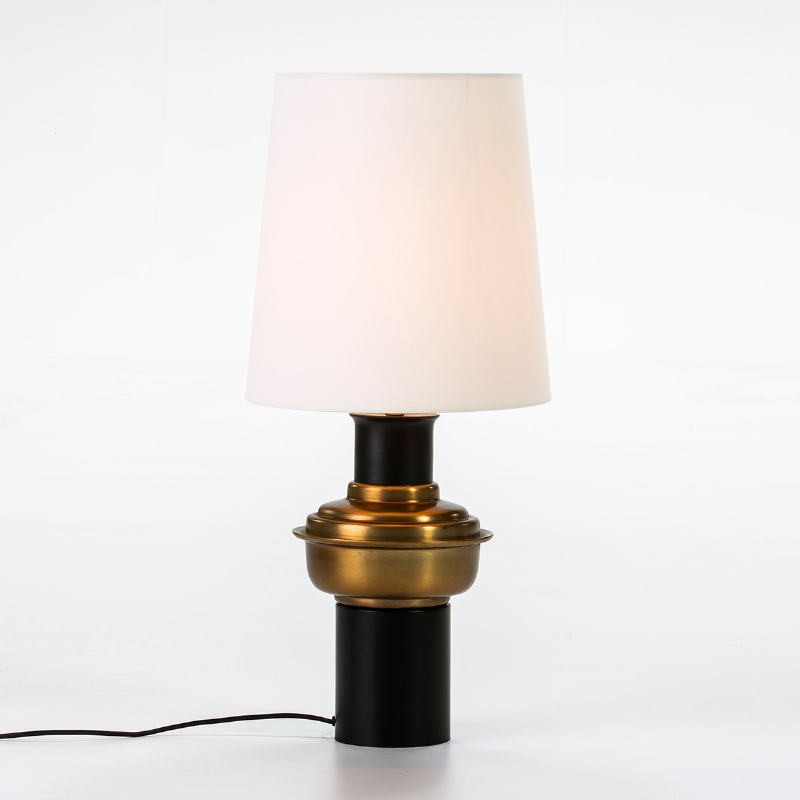 Table Lamp Without Lampshade 20X41 Metal Black Golden - image 53537