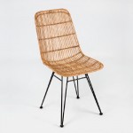 Chair 57X45X88 Metal Wicker Natural