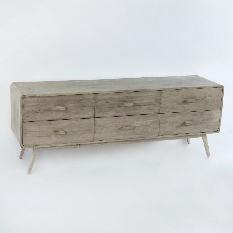 Sideboard 200X50X75 Wood Grey Veiled - image 53784