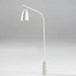 Standard Lamp With Lampshade 62X15X150 Marble Metal White