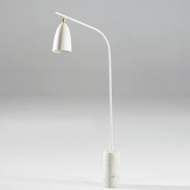 Standard Lamp With Lampshade 62X15X150 Marble Metal White - image 53853