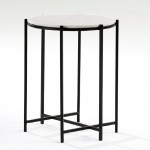 Auxiliary Table 43X53 Metal Black Marble White