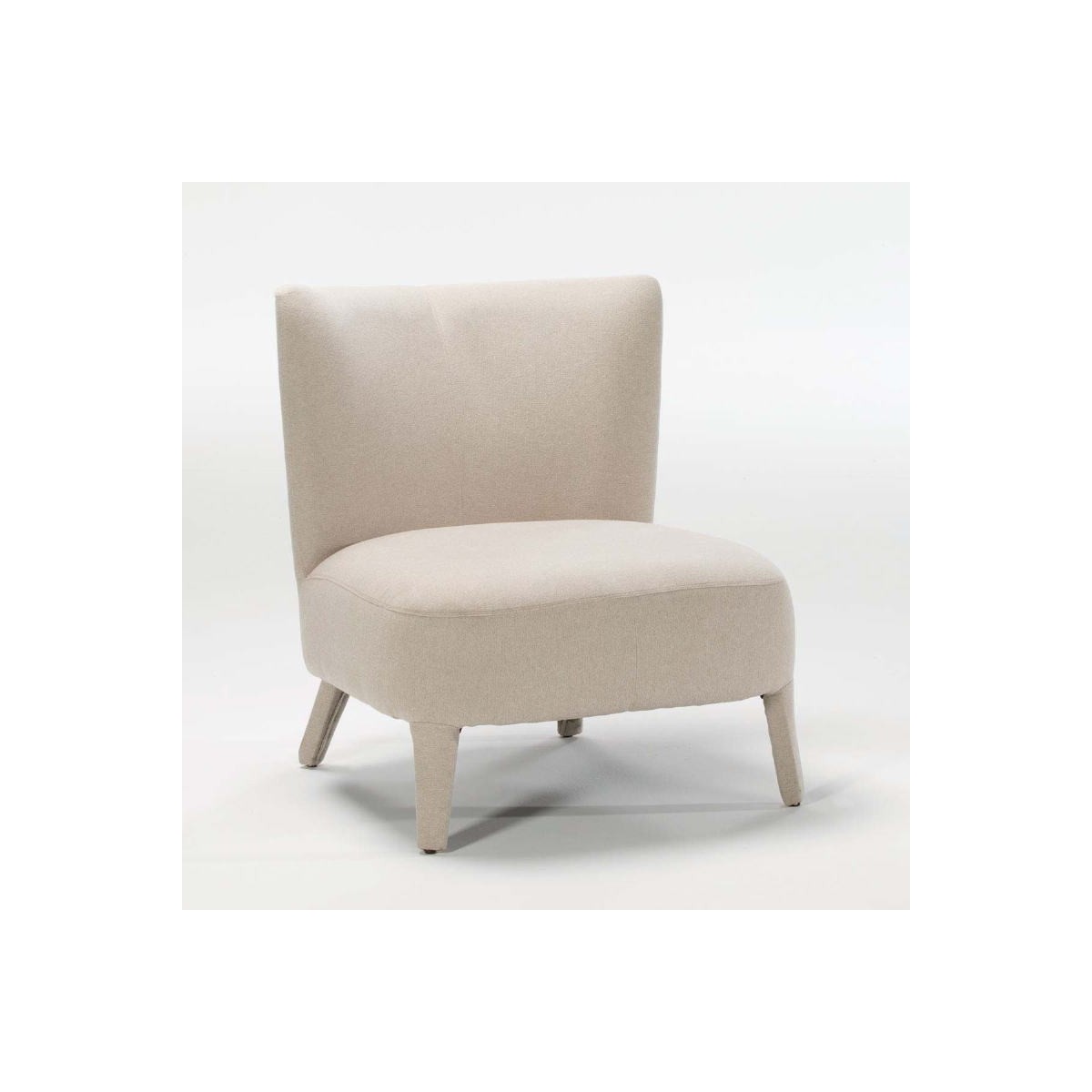 Armchair 76x79x86 Wood Fabric Beige