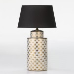 Table Lamp Without Lampshade 23X23X51 Ceramic White Golden Model 2