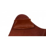 Têtière amovible pour fauteuil en cuir italien BUTTERFLY (marron chocolat)