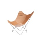 BUTTERFLY Italian leather armchair removable headrest (natural)