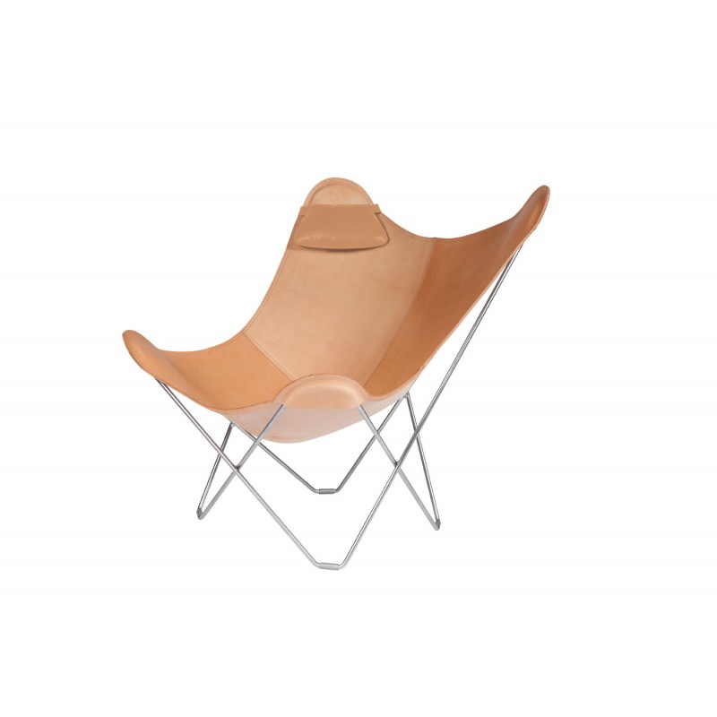 Têtière amovible pour fauteuil en cuir italien BUTTERFLY (naturel) - image 54014