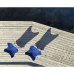 Garten Schmetterling Sessel aus Stoff Sumbrella SUNSHINE MARIPOSA Fuß Schwarz Metall (atlantisches Blau)