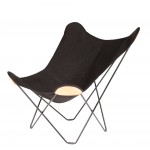 Schmetterling Sessel aus Baumwolle CANVAS MARIPOSA Fuß Schwarz Metall (schwarz)