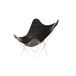 Italian leather butterfly chair PAMPA MARIPOSA chrome foot (black)
