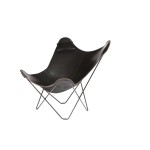Italian leather butterfly chair PAMPA MARIPOSA chrome foot (black)