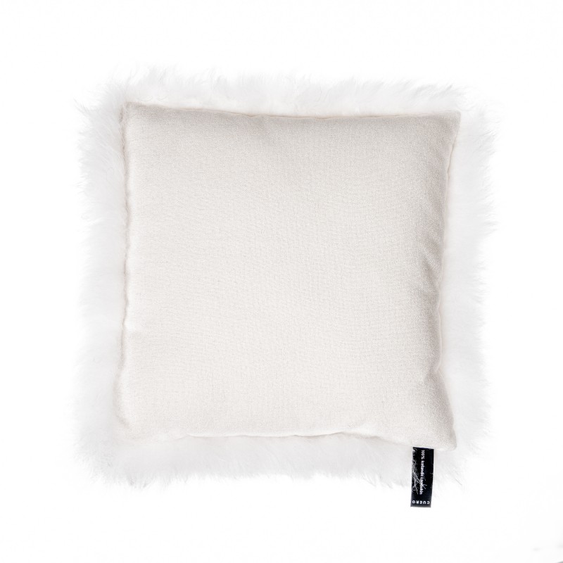 Cuscino in pelle di pecora, peli corti islandesi (bianco) - image 54264