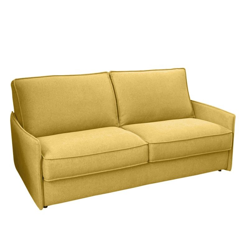 Sofa bed 3 places fabric 140 cm SOIZIC Yellow - image 54314