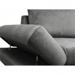 Corner sofa convertible velvet Right side ODDA Grey