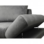 Corner sofa convertible velvet Left Side ODDA Grey