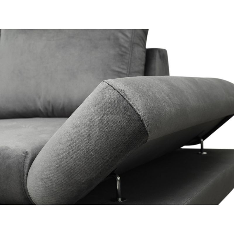 Corner sofa convertible velvet Left Side ODDA Grey - image 54328