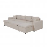 Sofa bed 6 places fabric Niche on the left KATIA Beige