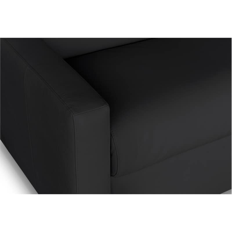 Sofa bed 3 places leather Mattress 140 cm NOELISE Black - image 54475