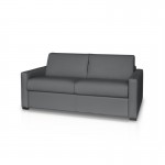 Sofa bed 3 places leather Mattress 140 cm NOELISE Grey