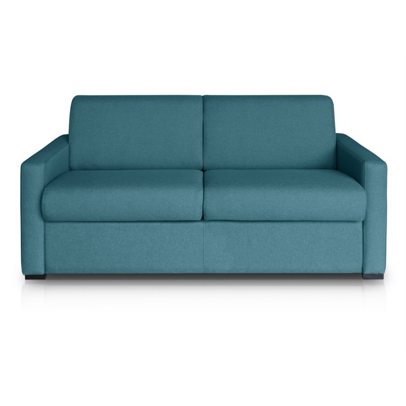 Sofa bed 3 places fabric Mattress 140 cm NOELISE Blue duck - image 54527