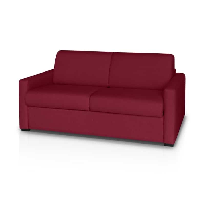 Sofa bed 3 places fabric Mattress 140 cm NOELISE Bordeaux - image 54542
