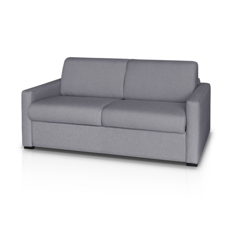 Sofa bed 3 places fabric Mattress 140 cm NOELISE Light grey - image 54564