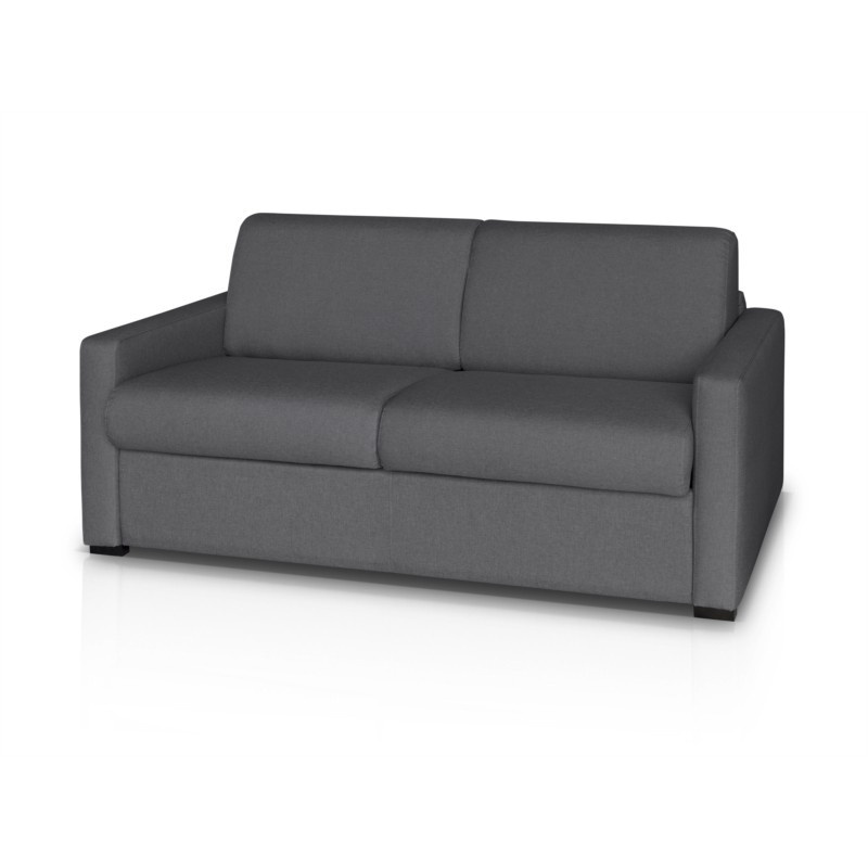 Sofa bed 3 places fabric Mattress 140 cm NOELISE Dark grey - image 54572