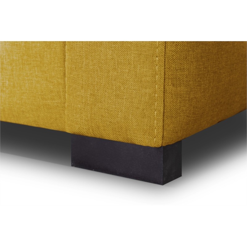 Sofa bed 3 places fabric Mattress 140 cm NOELISE Yellow - image 54583
