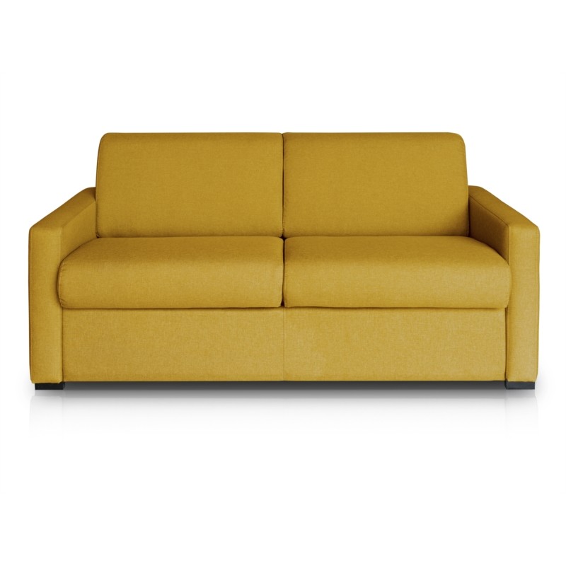 Sofa bed 3 places fabric Mattress 140 cm NOELISE Yellow - image 54584