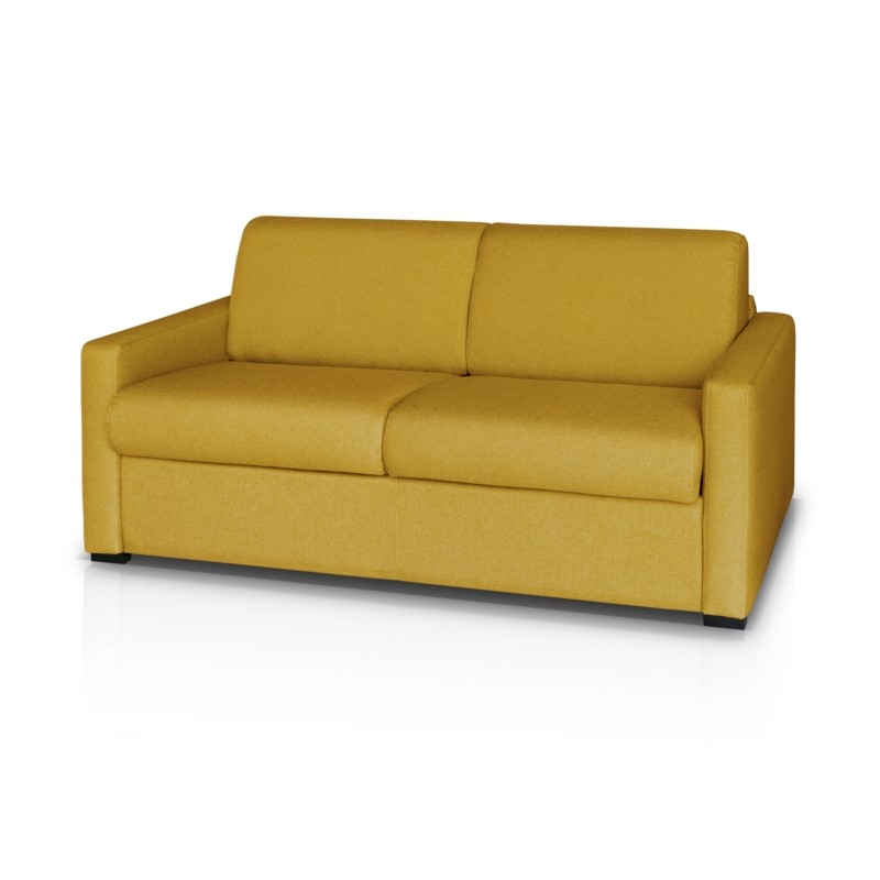 Sofa bed 3 places fabric Mattress 140 cm NOELISE Yellow - image 54592