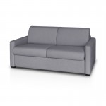 Sofa bed 3 places fabric Mattress 160 cm NOELISE Light grey