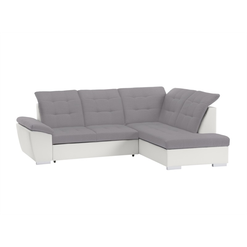 Convertible corner sofa 4 seats Right angle DIMITRY Grey, white - image 54685