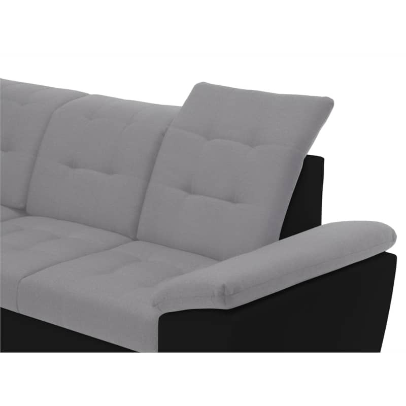 Convertible corner sofa 4 places Right Angle DIMITRY Grey, black - image 54714