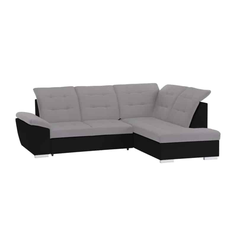 Convertible corner sofa 4 places Right Angle DIMITRY Grey, black - image 54721