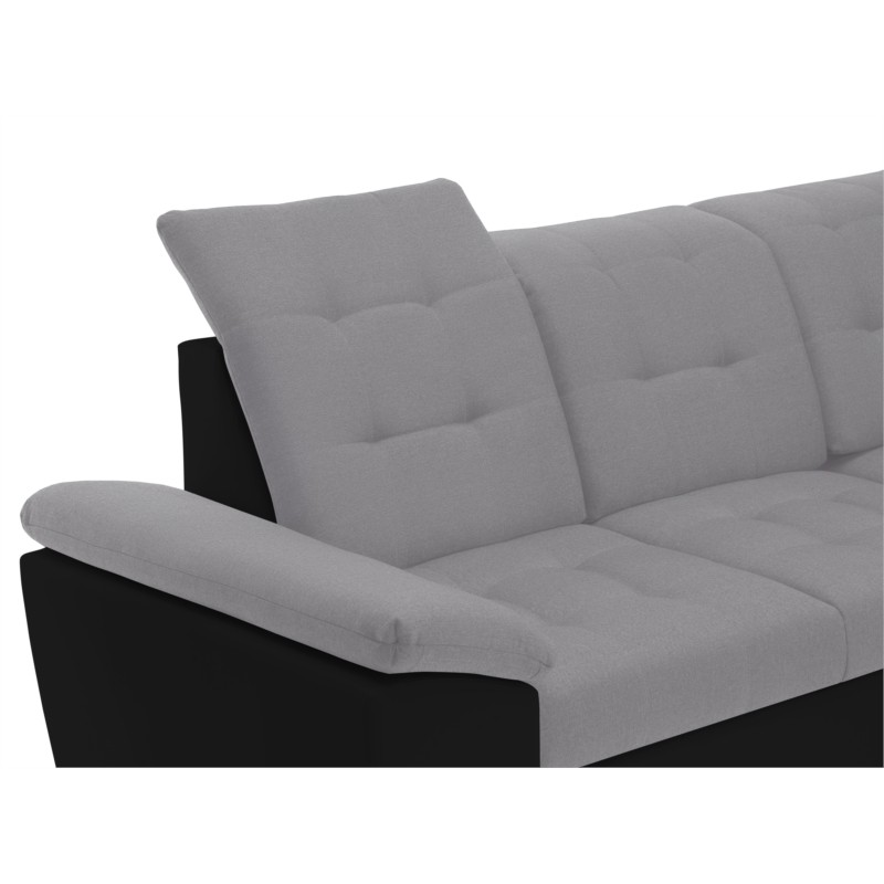 Convertible corner sofa 4 places Left angle DIMITRY Grey, black - image 54724