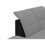 Convertible corner sofa 4 places Left angle DIMITRY Grey, black