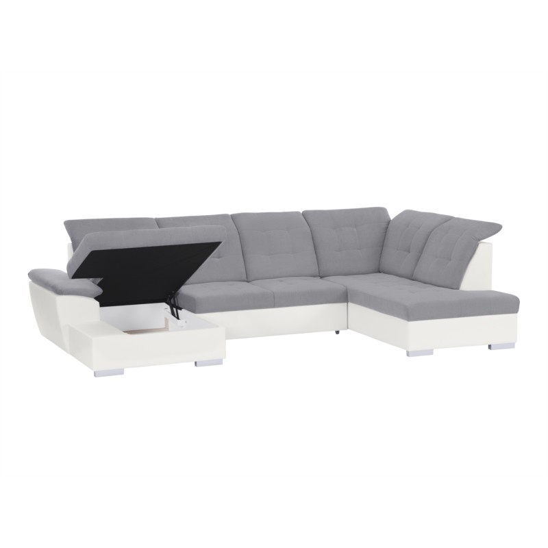 Convertible corner sofa 6 seats Right angle DIMITRYPLUS Grey,white - image 54738
