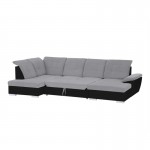 Convertible corner sofa 6 seats Left angle DIMITRYPLUS Grey, black