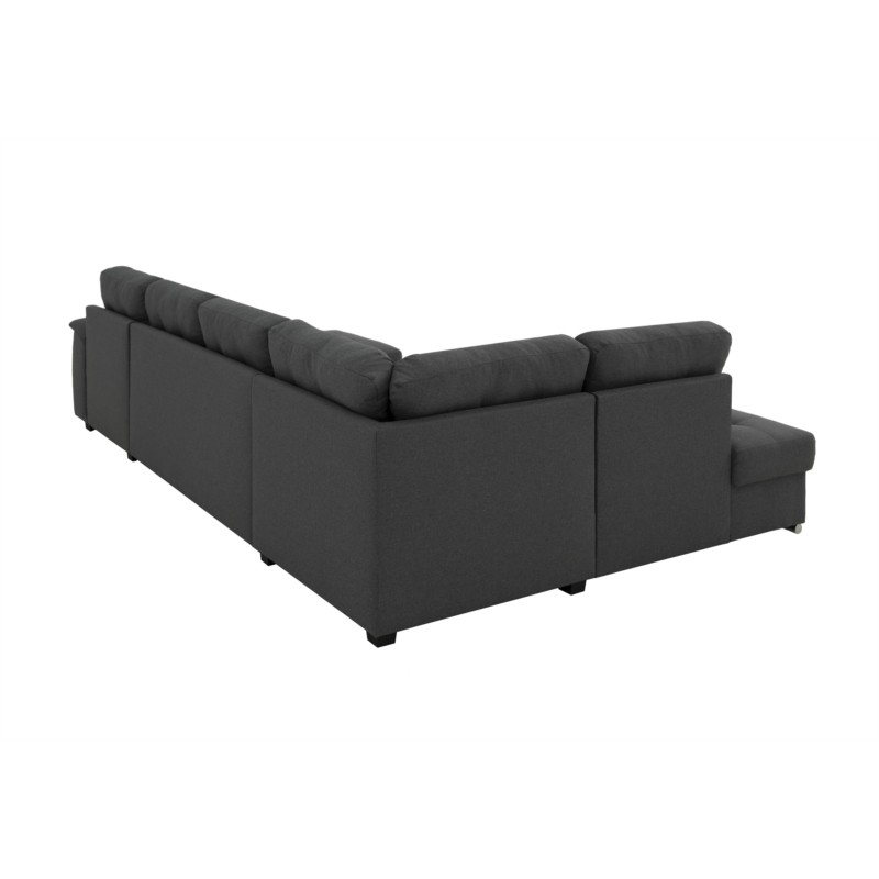 Corner sofa convertible 6 places fabric ROMAIN Dark grey - image 54793
