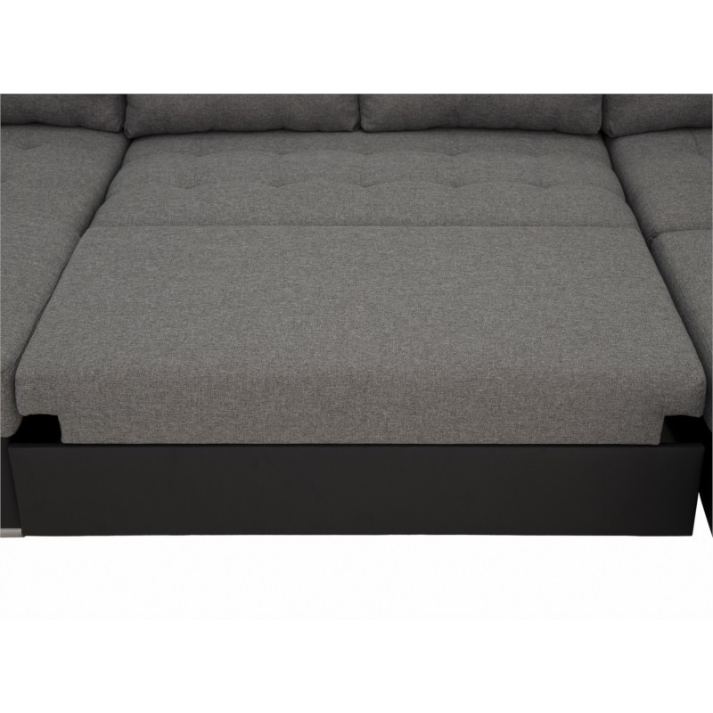 Sofa bed 6 places PU fabric ROMAIN Dark grey - image 54826