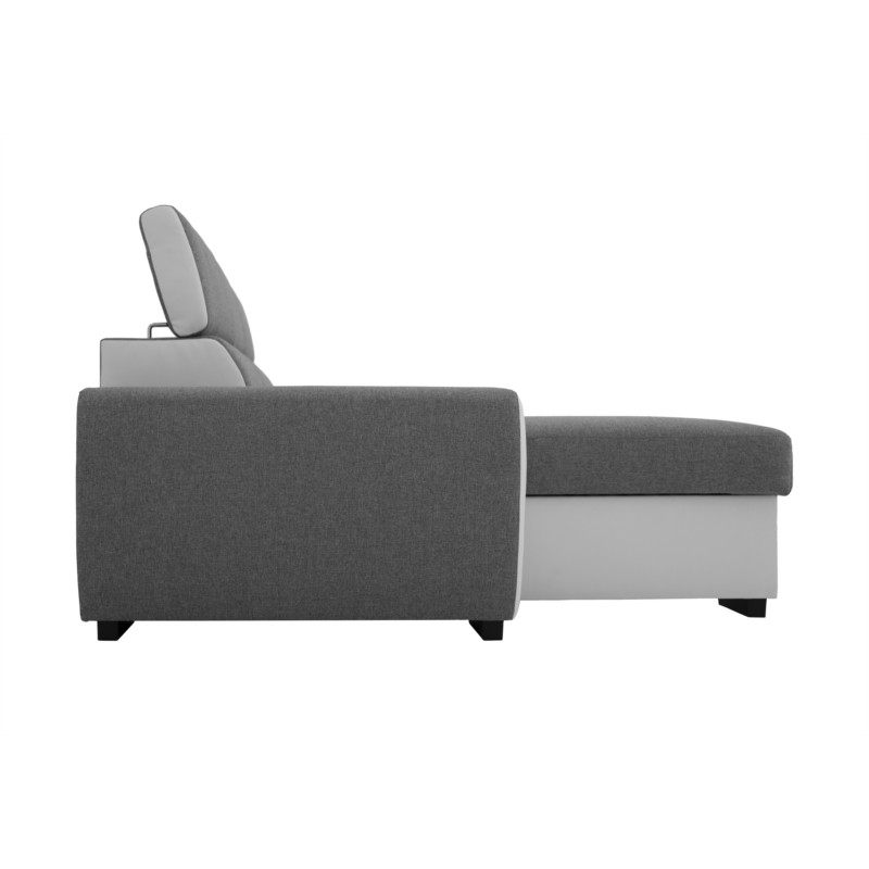 Corner sofa convertible 3 places headrest PU fabric ALI Grey, white - image 54914