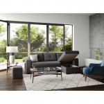 Convertible corner sofa 4 places fabric ADIL Dark grey