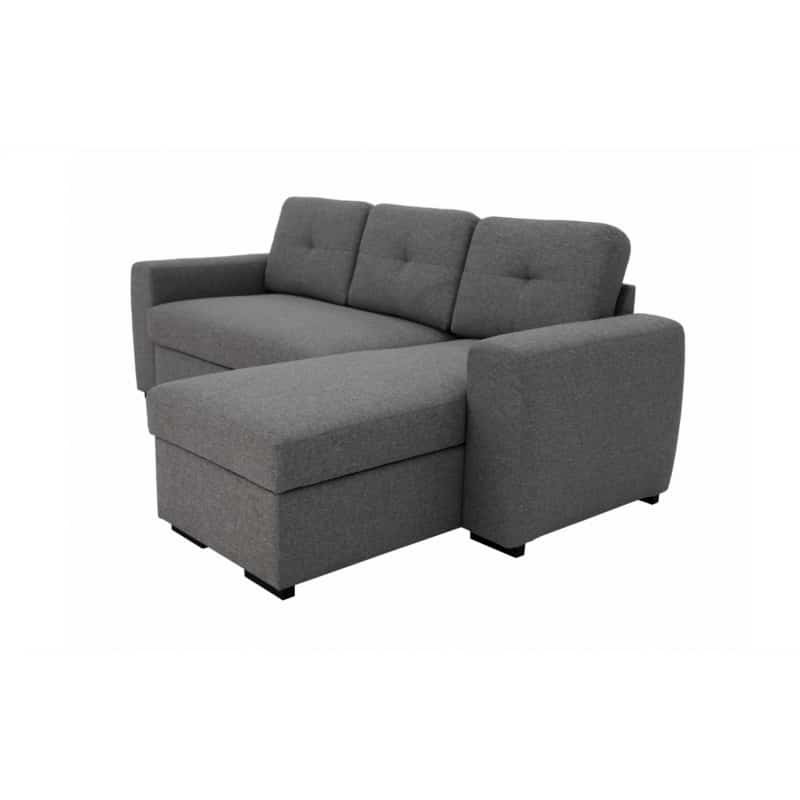 Convertible corner sofa 4 places fabric ADIL Dark grey - image 54965