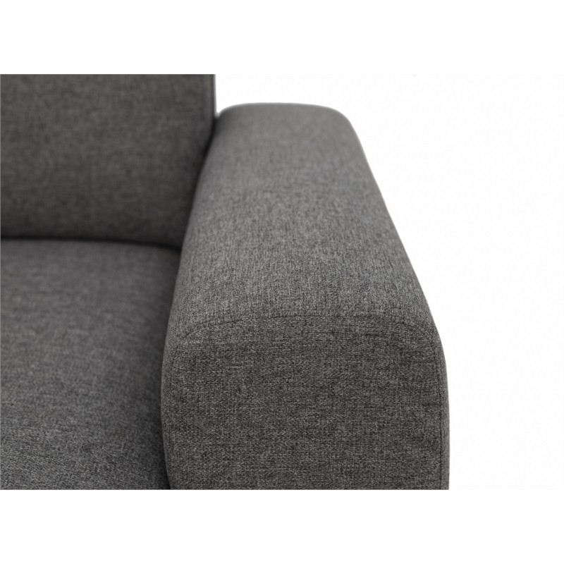 Convertible corner sofa 4 places fabric ADIL Dark grey - image 54968